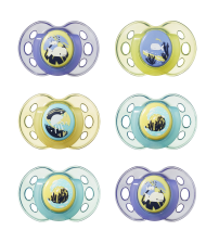 Suzeta ortodontica de noapte Tommee Tippee, 18-36 luni, Multicolor, 6 buc